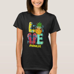 Camiseta Amor lindo Nana Life Flip Flops Hippie Pineapple S