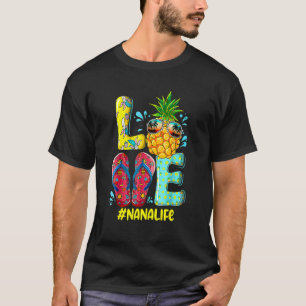 Camiseta Amor lindo Nana Life Flip Flops Hippie Pineapple S