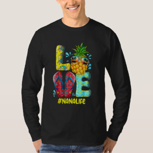 Camiseta Amor lindo Nana Life Flip Flops Hippie Pineapple S