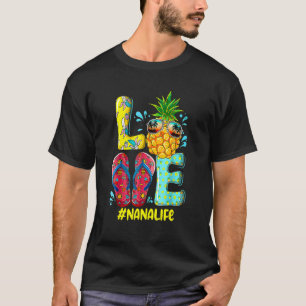 Camiseta Amor lindo Nana Life Flip Flops Hippie Pineapple S