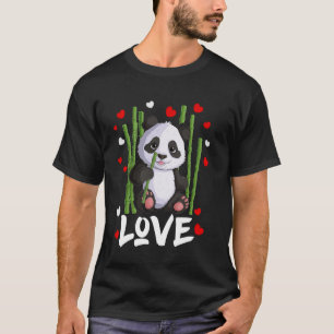 Camiseta Amor lindo Panda Oso con corazón Día de San Valent