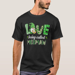 Camiseta Amor Llamado Meemaw Gnome Plaid St Patricks D