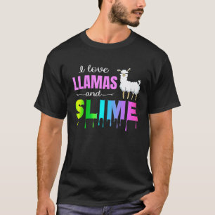 Camiseta Amor Llamas y Slime Arcoíris Rosa Lindo Tee