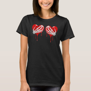 Camiseta Amor Loco Dolor Corazón Roto Dolor Esqueleto Sangr