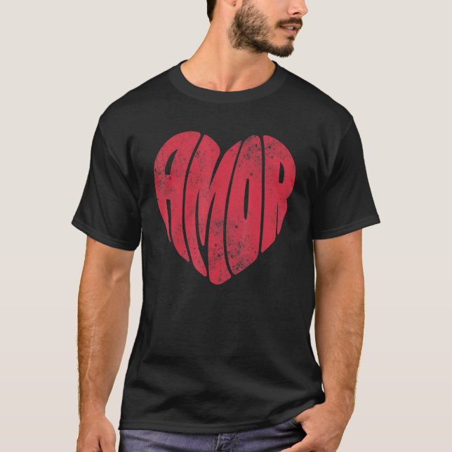 Camiseta AMOR Love Valentine's Day Retro Groovy Valentine H (Anverso)