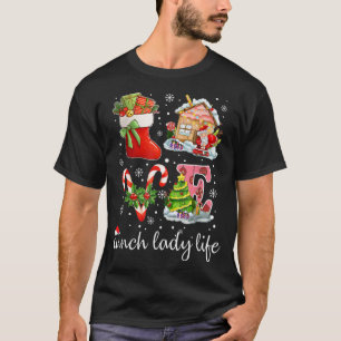 Camiseta Amor Lunch Lady Vida y Cafetería Christake Snowfla