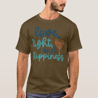 Camiseta Amor Luz y felicidad Hanukkah Menorah Judío H