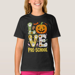 Camiseta Amor Maestra de Preescolar Halloween Fantasma Cala
