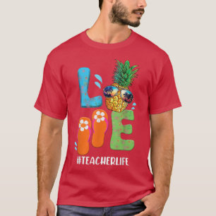 Camiseta Amor Maestro Vida Navidad En Julio Verano Piña