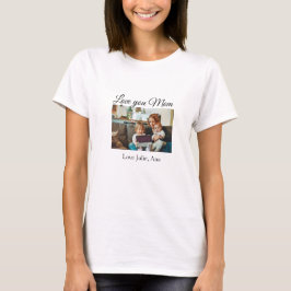 Camiseta amor mamá Día de la Madre añadir nombre de foto si
