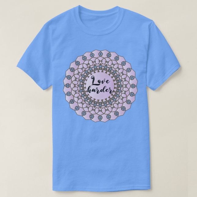 Camiseta Amor más violeta pastel floral mandala arte (Diseño del anverso)