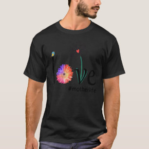Camiseta Amor Maternidad acuarela Flor Ave Cuida Madre