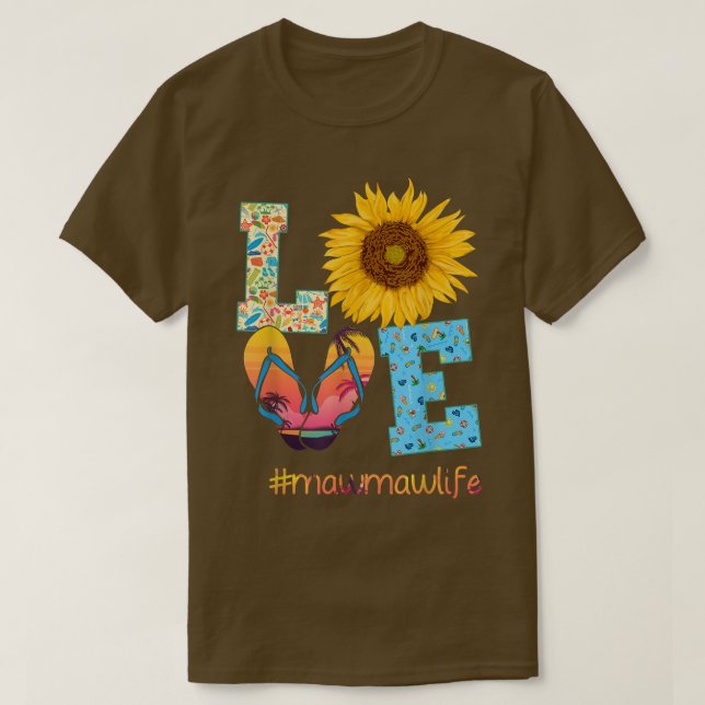 Camiseta AMOR Mawmaw Vida Flip Flops Giro Mola de verano (Diseño del anverso)