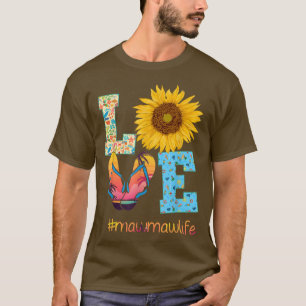 Camiseta AMOR Mawmaw Vida Flip Flops Giro Mola de verano