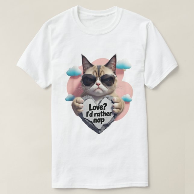 Camiseta ¿amor? Me gustaría dormir la siesta en San Valentí (Diseño del anverso)