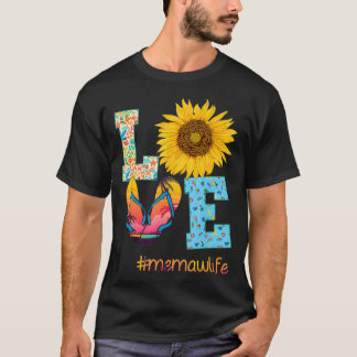 Camiseta AMOR Memaw Life Flip Flops Hippie Sunflower Summer