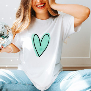 Camiseta Amor minimalista acuarela Corazón Cute