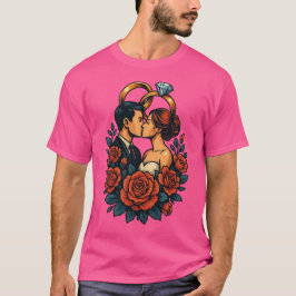 Camiseta Amor moderno - Boda romántico Pareja Larga Manga