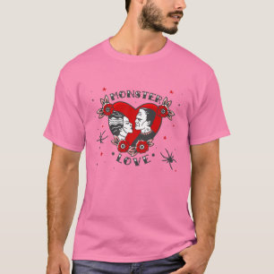 Camiseta amor monstruoso rockabilly frankenstein día de san