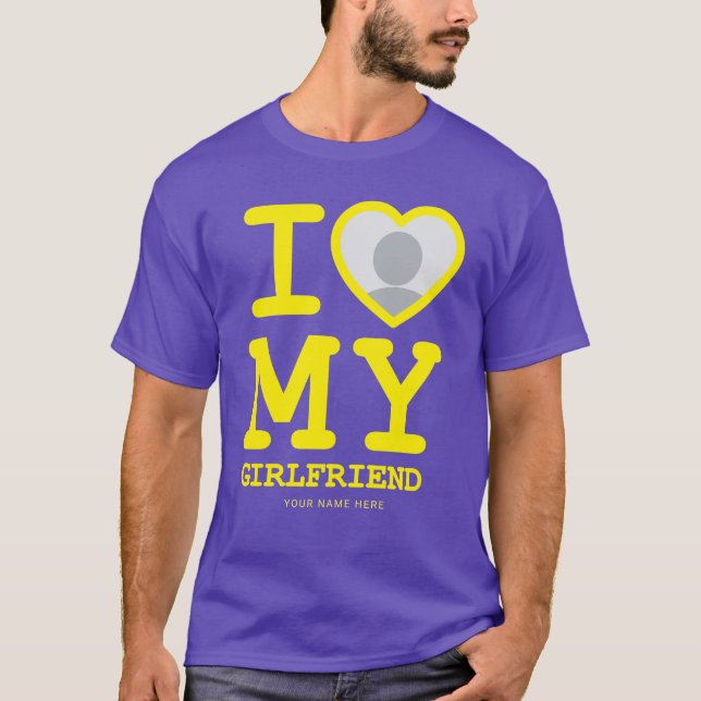 Camiseta Amor morado Amo A Mi Novia Foto Textos (Anverso)