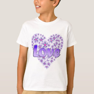 Camiseta Amor morado y margaritas