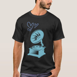 Camiseta Amor Música Antigua Gramófono