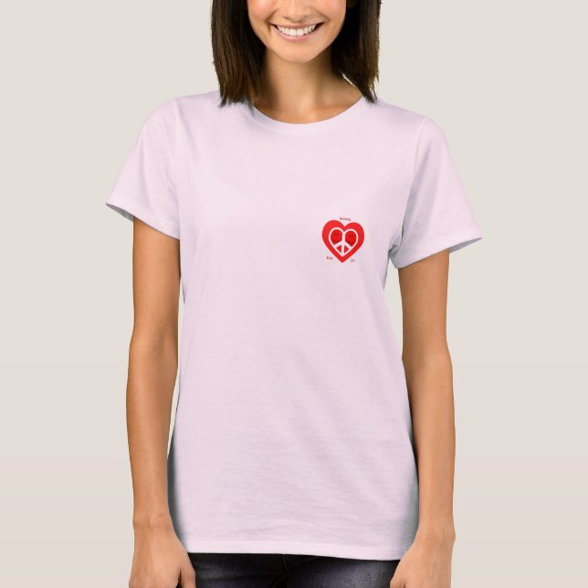 Camiseta Amor N Felicidad-Copyright (C) de la paz (Anverso)