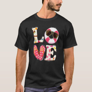 Camiseta Amor Natación Float Flip Flops vacaciones de veran