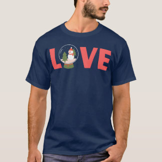 Camiseta amor navidad muñeco de nieve amigo