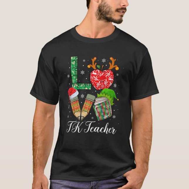 Camiseta AMOR Navidades de profesores de TK Pajama Lápiz Ap (Anverso)