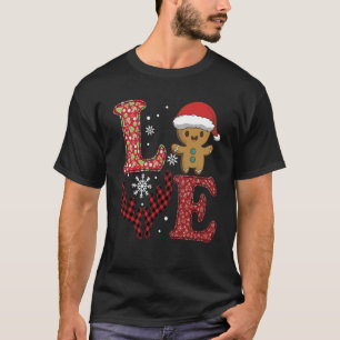 Camiseta Amor Navidades Renos Búfalo Tapado Gingerbread