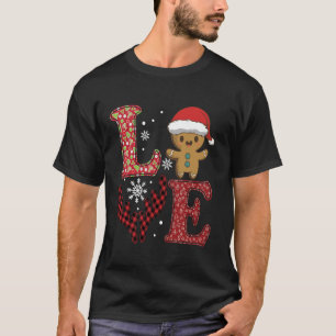 Camiseta Amor Navidades Renos Búfalo Tapado Gingerbread