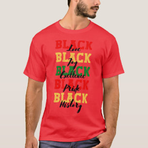 Camiseta Amor negro alegría negro excelencia negro