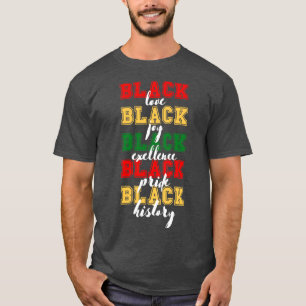Camiseta Amor negro alegría negro excelencia negro
