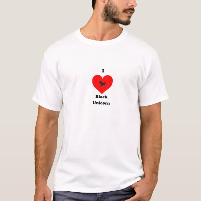 Camiseta Amor negro del unicornio (Anverso)