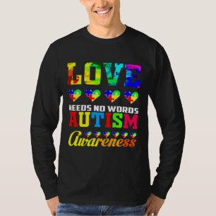 Camiseta Amor No Necesita Palabras Autims Awareness Gjft