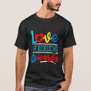 Camiseta Amor No Necesita Palabras Autismo Apoyo Conciencia