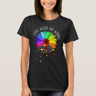 Camiseta Amor No Necesita Palabras Autismo Conciencia Sun F
