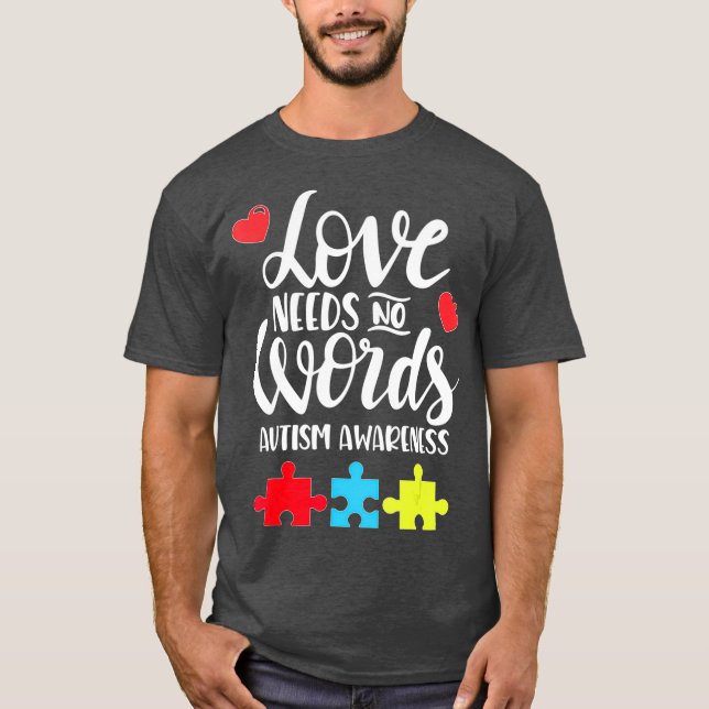 Camiseta Amor No necesita palabras Autismo Regalo de concie (Anverso)