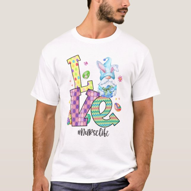 Camiseta Amor Nurselife Easter Gnome Huevo Caza Cesta Nur (Anverso)