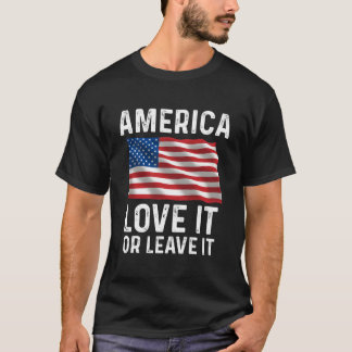 Camiseta Amor o Deja Patriótico Bandera Americana Usa
