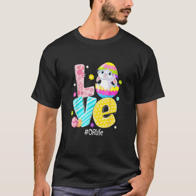 Camiseta AMOR O Enfermera de la vida Conejito Oídos Gracios (Anverso)