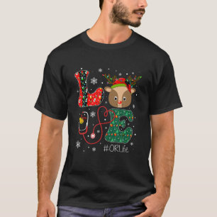 Camiseta Amor O enfermera Navidades divertidos de enfermerí
