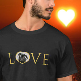 Camiseta Amor | O es foto de corazón personalizado Faux gol