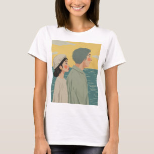 Camiseta Amor oceánico: La visión de una pareja soñadora