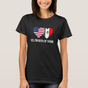 Camiseta Amor Orgulloso Bandera Mexicano Americana Medio Mé
