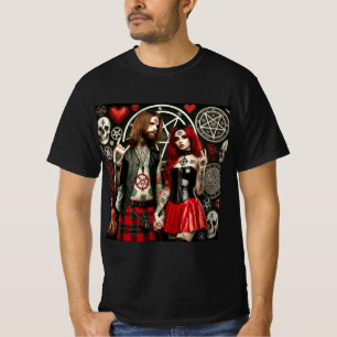 Camiseta Amor Oscuro: Una Pareja de Tatuajes Satánicos