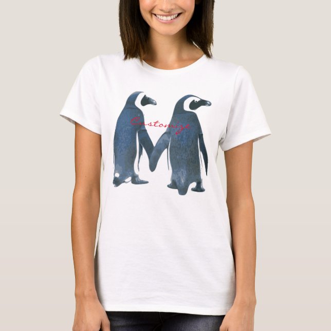 Camiseta Amor pájaros Pingüino Pareja Thunder_Cove (Anverso)