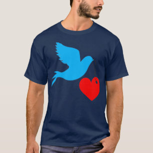 Camiseta Amor Paloma Hermoso diseño Aves amorosos cargando 