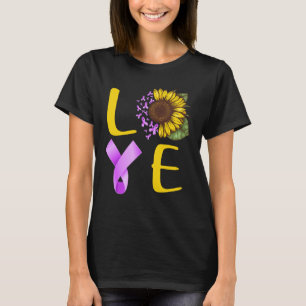Camiseta amor pancreático de la ribbon girasol